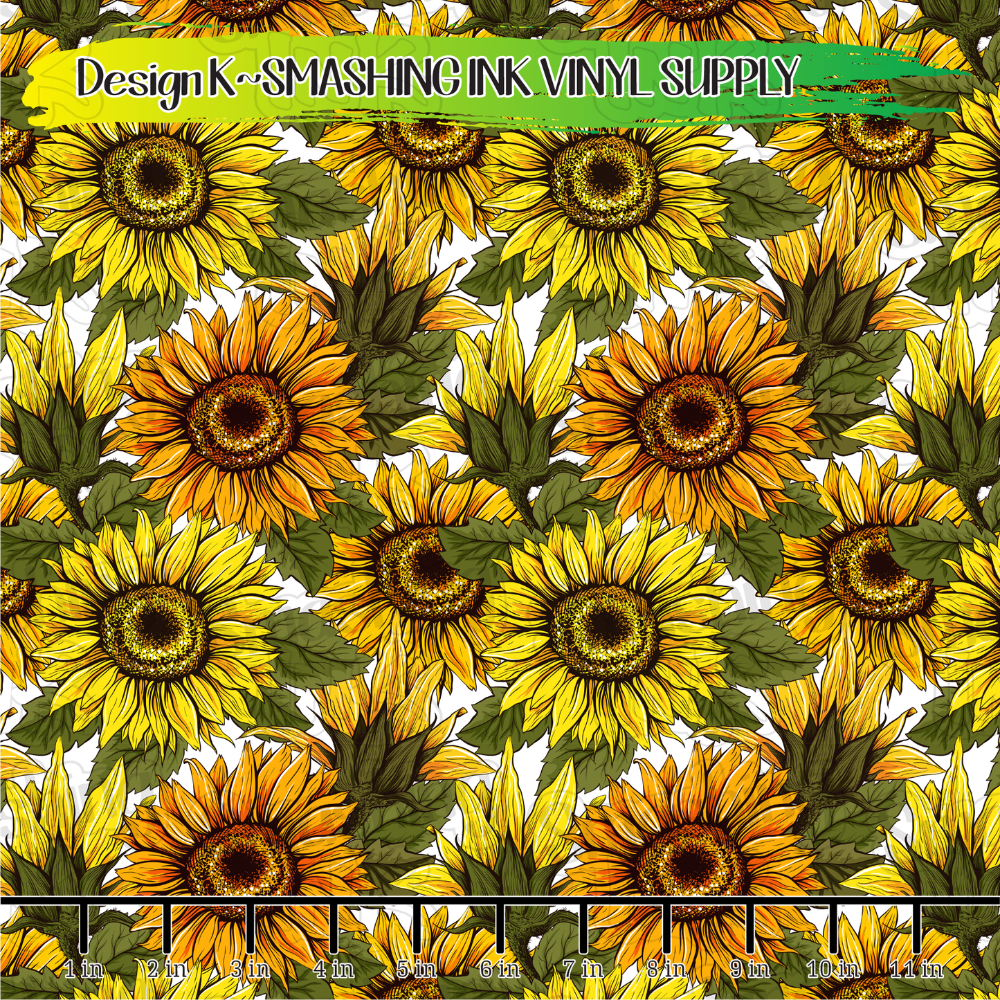 Vintage Sunflowers ★ Pattern Vinyl | Faux Leather | Sublimation (TAT 3 BUS DAYS)