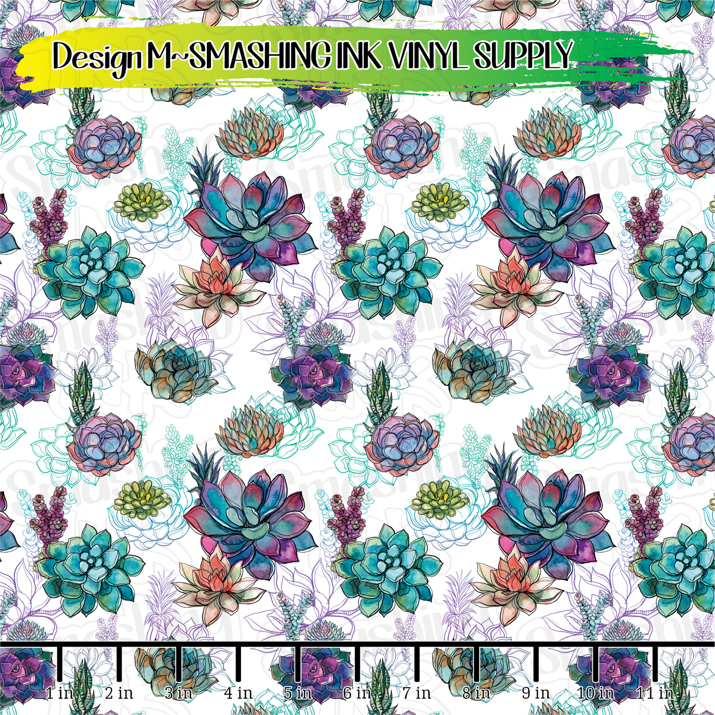 Colorful Succulents ★ Laser Safe Adhesive Film (TAT 3 BUS DAYS)