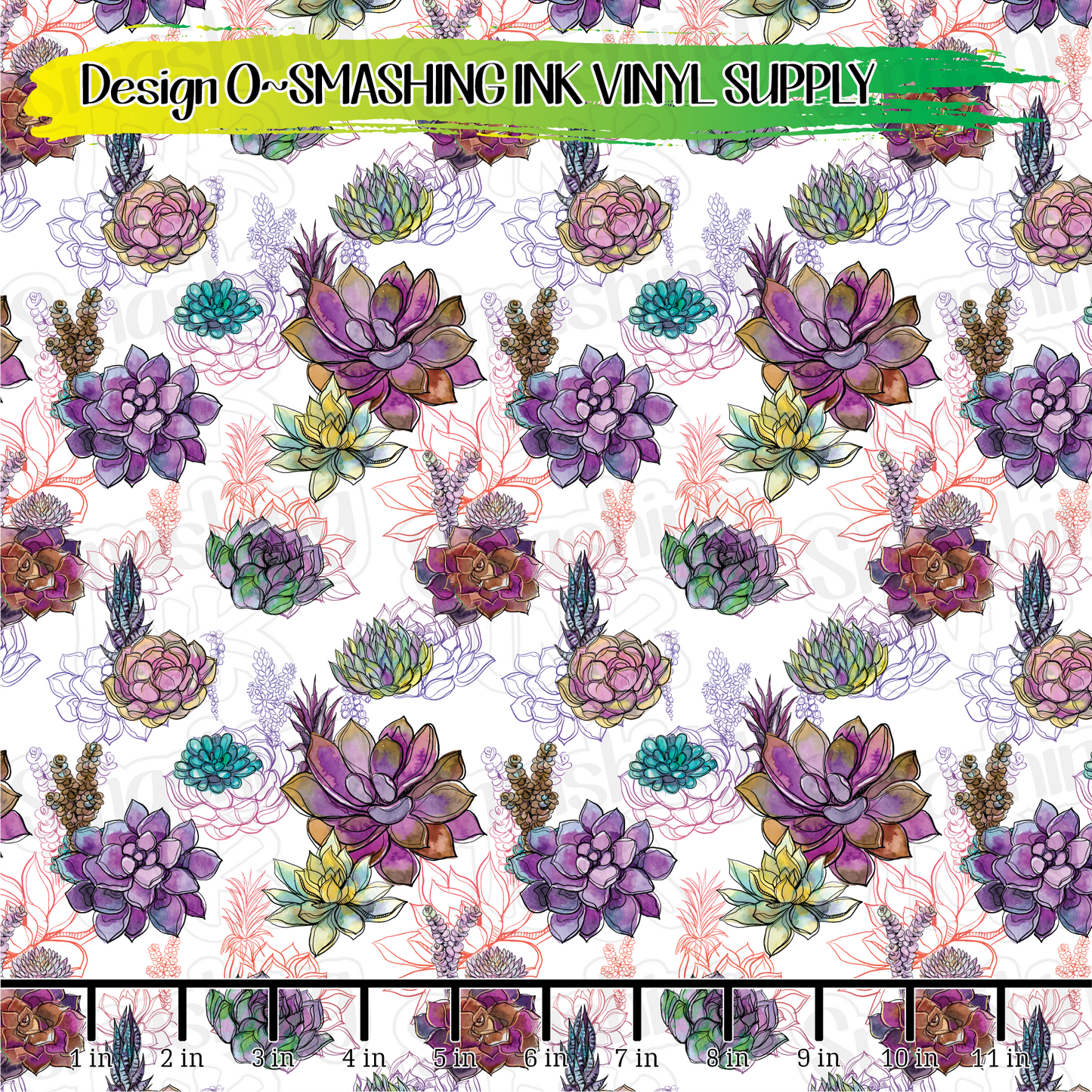 Colorful Succulents ★ Laser Safe Adhesive Film (TAT 3 BUS DAYS)