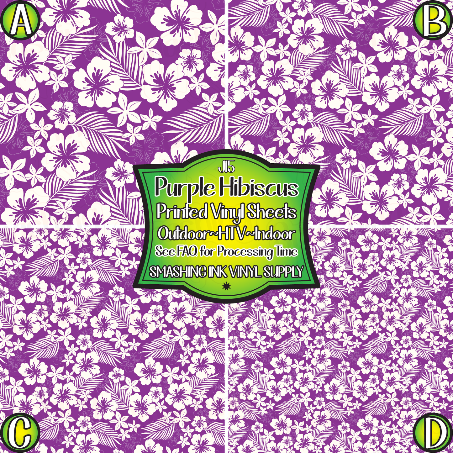 Purple Hibiscus ★ Laser Safe Adhesive Film (TAT 3 BUS DAYS)