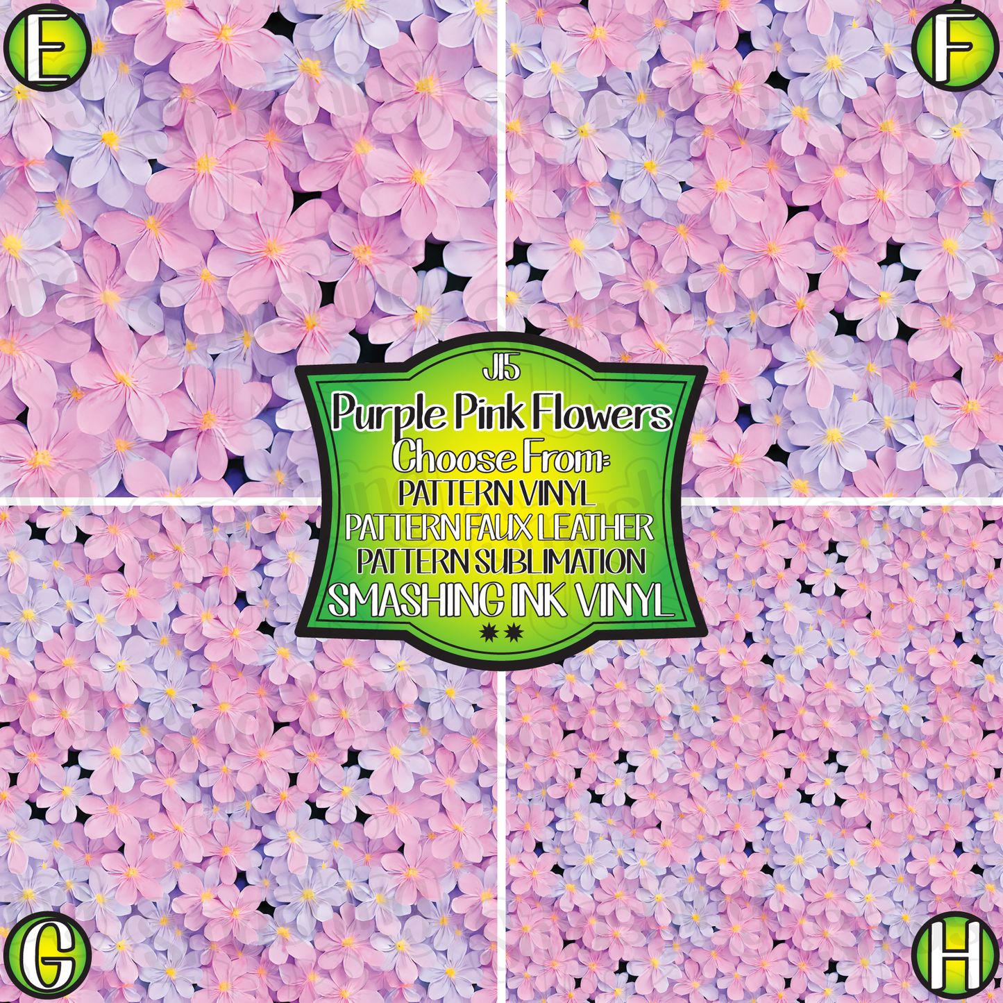 Purple Pink Flowers ★ Laser Safe Adhesive Film (TAT 3 BUS DAYS)