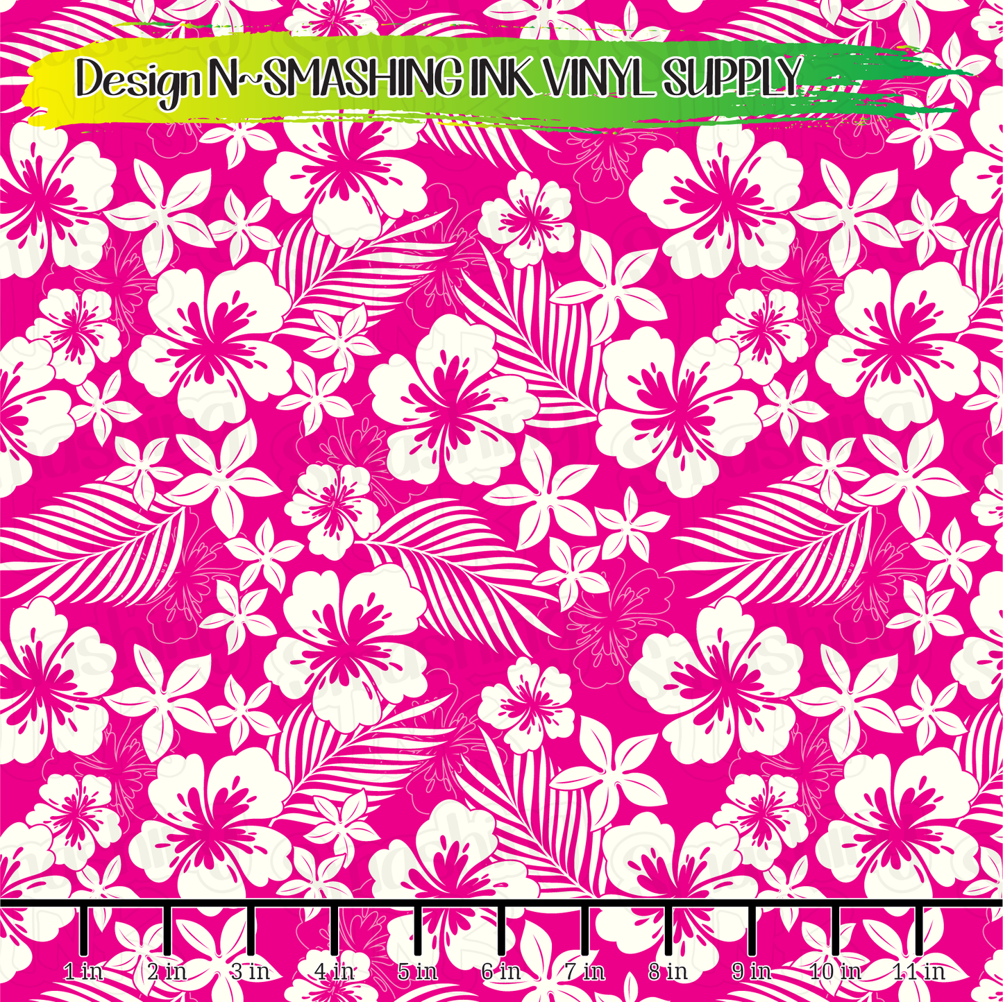 Pink Hibiscus ★ Pattern Vinyl | Faux Leather | Sublimation (TAT 3 BUS DAYS)