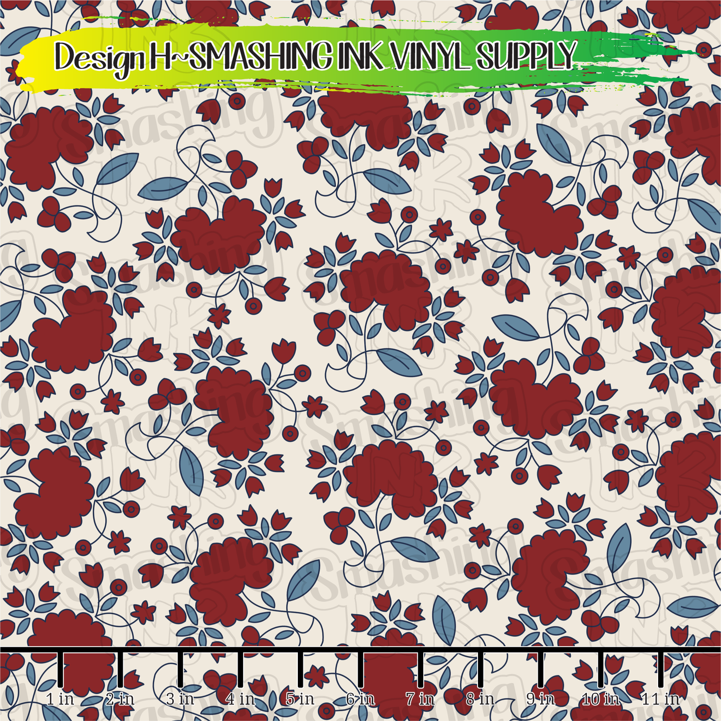 Patriotic Flowers ★  Laser Safe Adhesive Film (TAT 3 BUS DAYS)