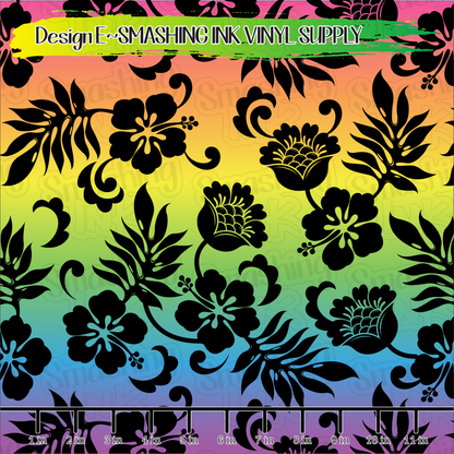 Rainbow Hibiscus ★ Laser Safe Adhesive Film (TAT 3 BUS DAYS)