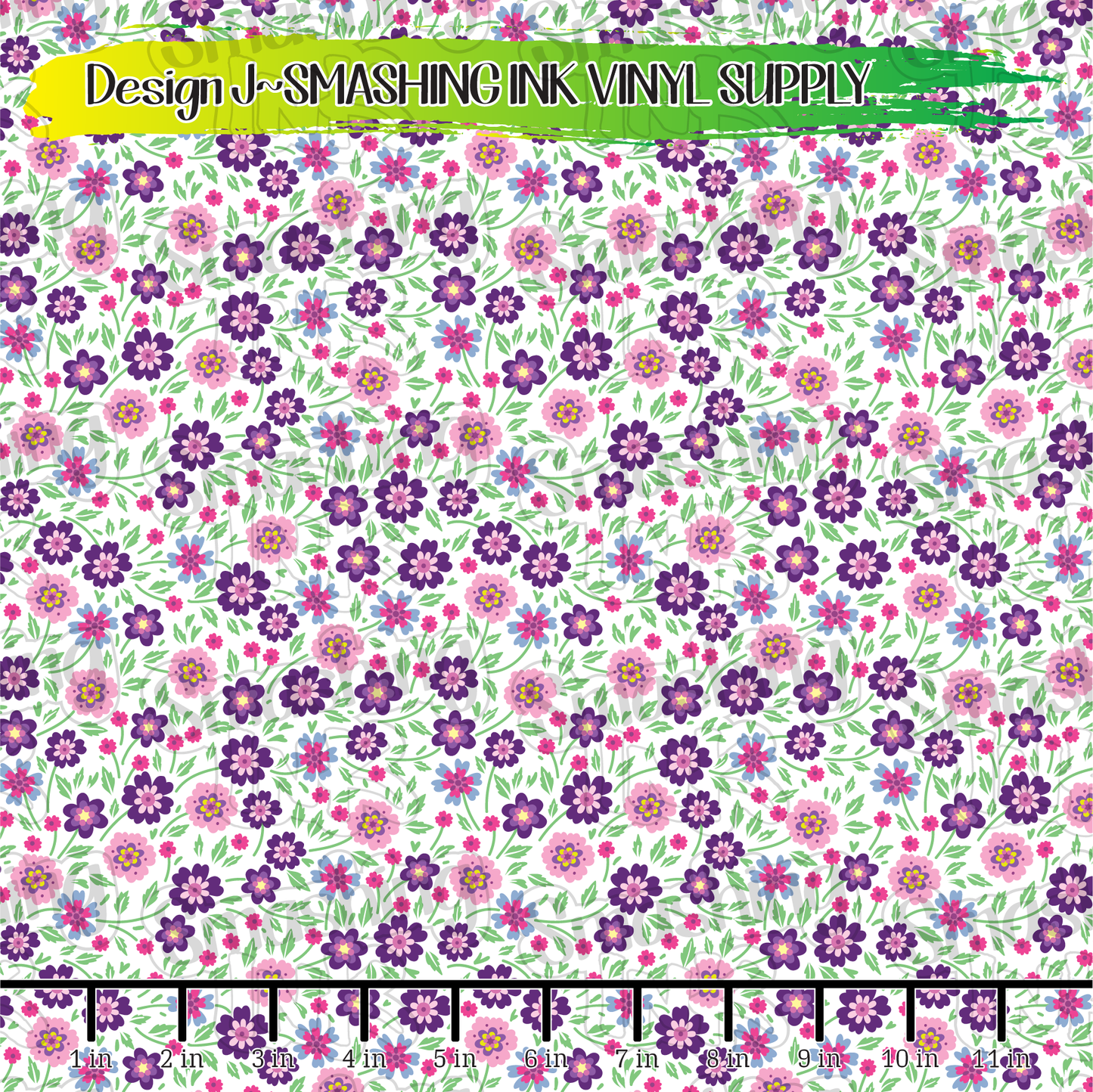 Pink Purple Floral ★ Pattern Vinyl | Faux Leather | Sublimation (TAT 3 BUS DAYS)