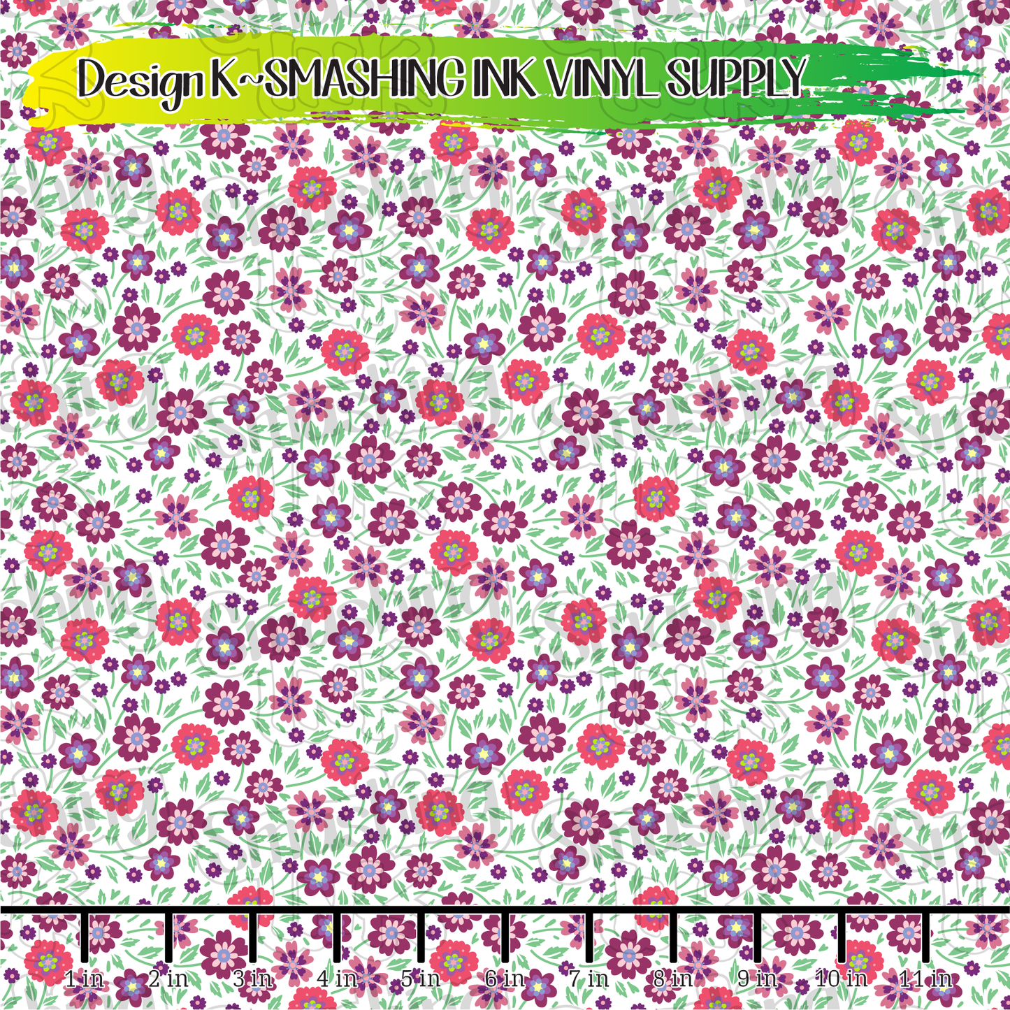 Pink Purple Floral ★ Pattern Vinyl | Faux Leather | Sublimation (TAT 3 BUS DAYS)