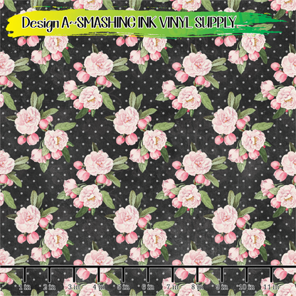 Floral Polka Dots ★ Pattern Vinyl | Faux Leather | Sublimation (TAT 3 BUS DAYS)