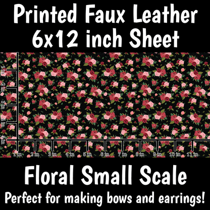 Floral Small Scale - Faux Leather Sheet (SHIPS IN 3 BUS DAYS)