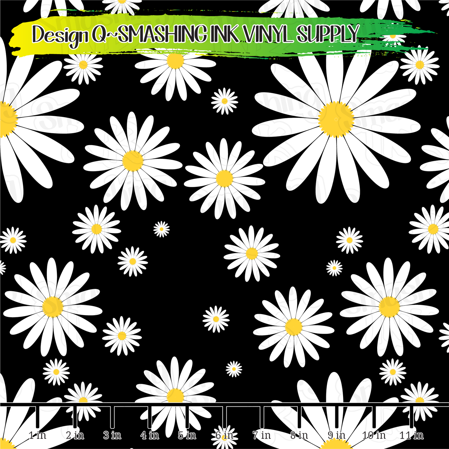 Black Daisies ★ Laser Safe Adhesive Film (TAT 3 BUS DAYS)