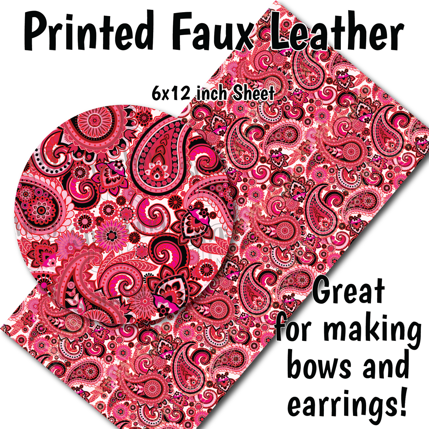 Valentine Paisley - Faux Leather Sheet (SHIPS IN 3 BUS DAYS)