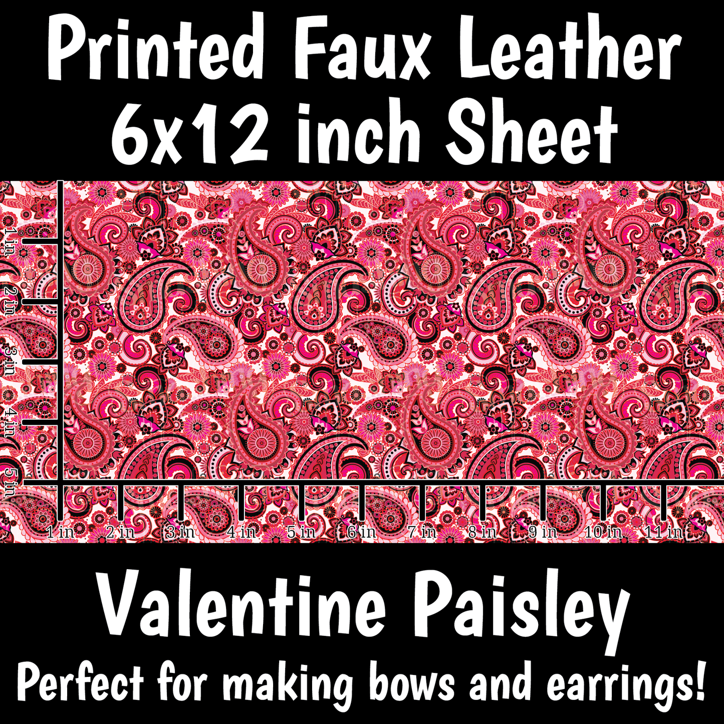 Valentine Paisley - Faux Leather Sheet (SHIPS IN 3 BUS DAYS)