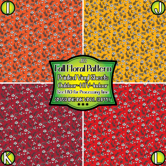 Fall Floral ★ Pattern Vinyl | Faux Leather | Sublimation (TAT 3 BUS DAYS)