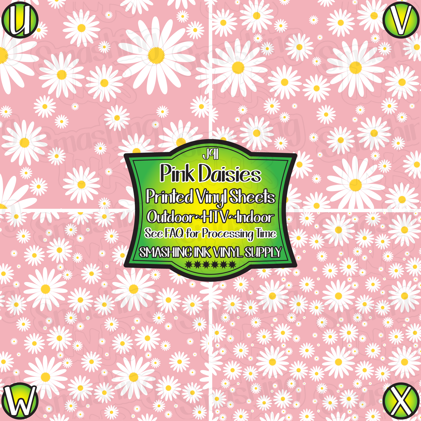 Pink Daisies ★ Pattern Vinyl | Faux Leather | Sublimation (TAT 3 BUS DAYS)