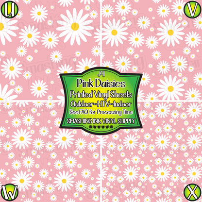 Pink Daisies ★ Laser Safe Adhesive Film (TAT 3 BUS DAYS)