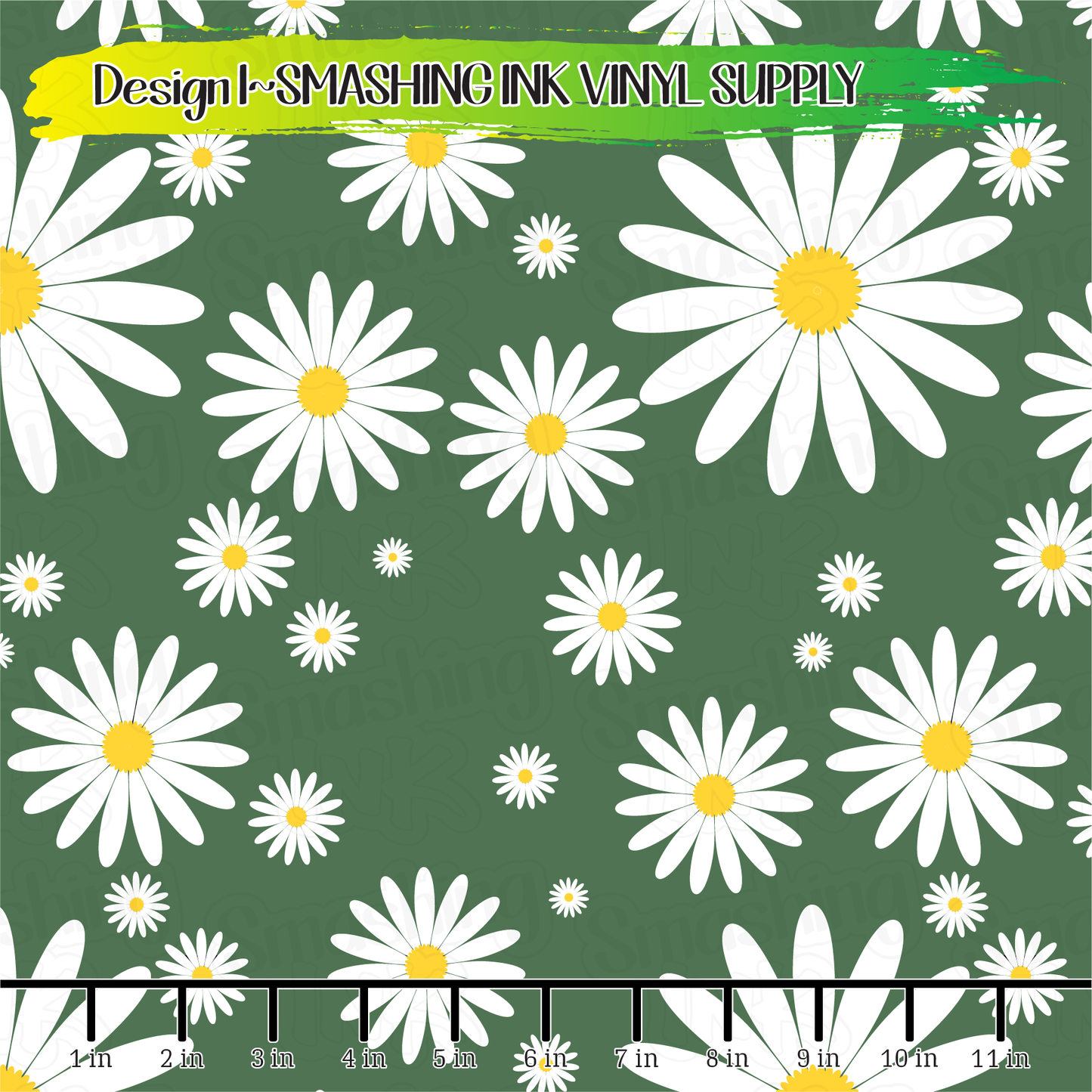 Green Daisies ★ Laser Safe Adhesive Film (TAT 3 BUS DAYS)