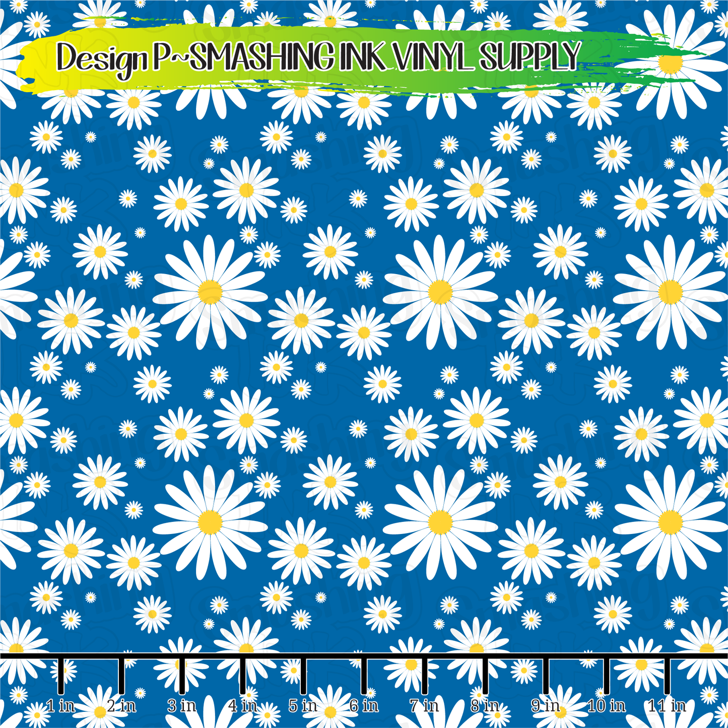 Blue Daisies ★ Pattern Vinyl | Faux Leather | Sublimation (TAT 3 BUS DAYS)