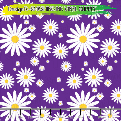Purple Daisies ★ Pattern Vinyl | Faux Leather | Sublimation (TAT 3 BUS DAYS)