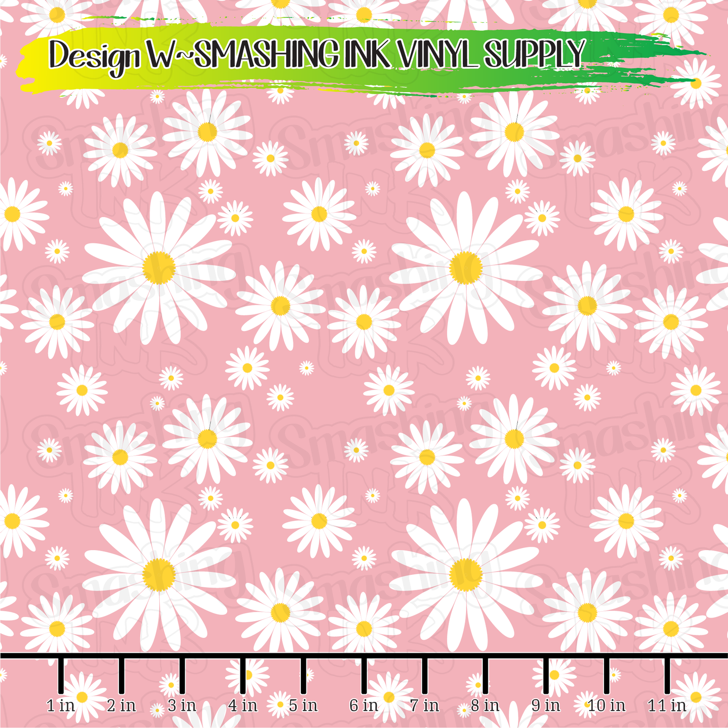 Pink Daisies ★ Pattern Vinyl | Faux Leather | Sublimation (TAT 3 BUS DAYS)