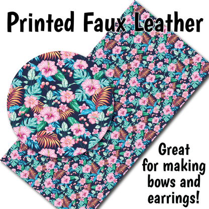 Tropical Flowers T - Faux Leather Sheet (SHIPS IN 3 BUS DAYS)