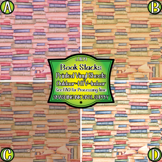 BOOK STACKS ★ Pattern Vinyl | Faux Leather | Sublimation (TAT 3 BUS DAYS)