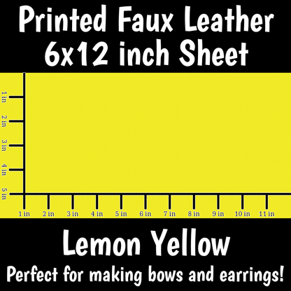 Solid Lemon Yellow - Faux Leather Sheet (SHIPS IN 3 BUS DAYS)