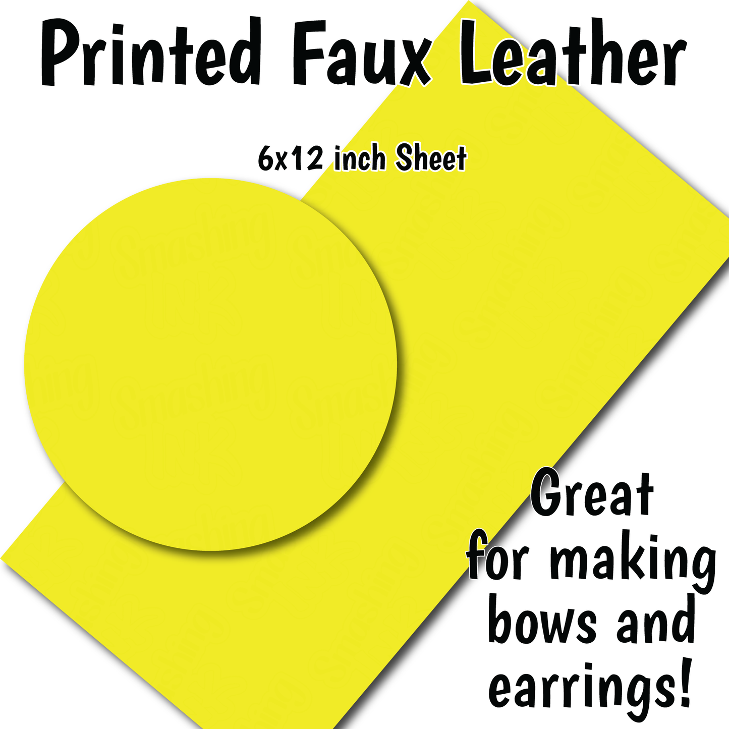 Solid Lemon Yellow - Faux Leather Sheet (SHIPS IN 3 BUS DAYS)