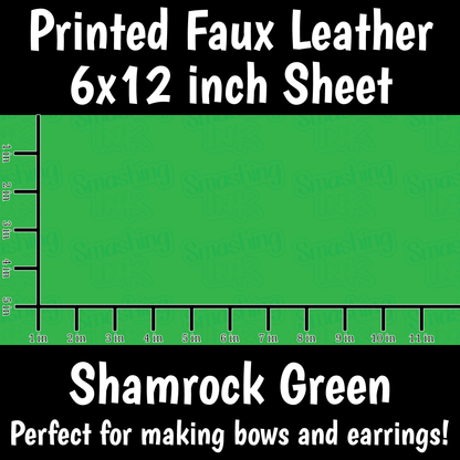 Solid Shamrock Green - Faux Leather Sheet (SHIPS IN 3 BUS DAYS)