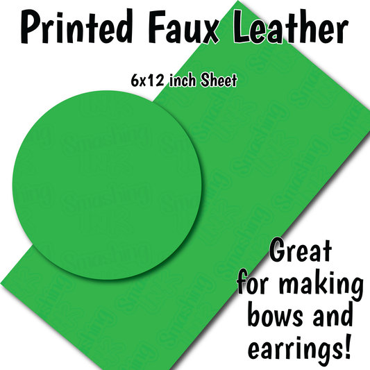 Solid Shamrock Green - Faux Leather Sheet (SHIPS IN 3 BUS DAYS)