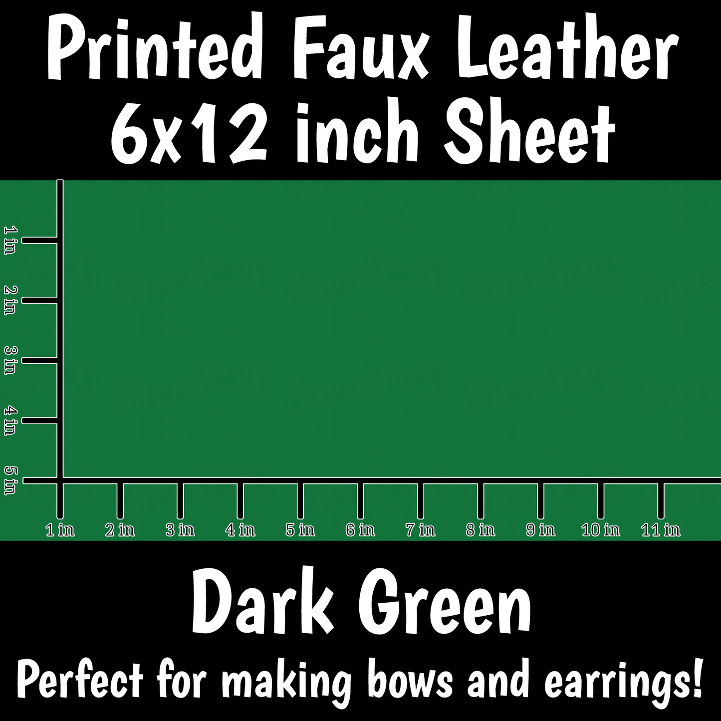 Solid Dark Green - Faux Leather Sheet (SHIPS IN 3 BUS DAYS)