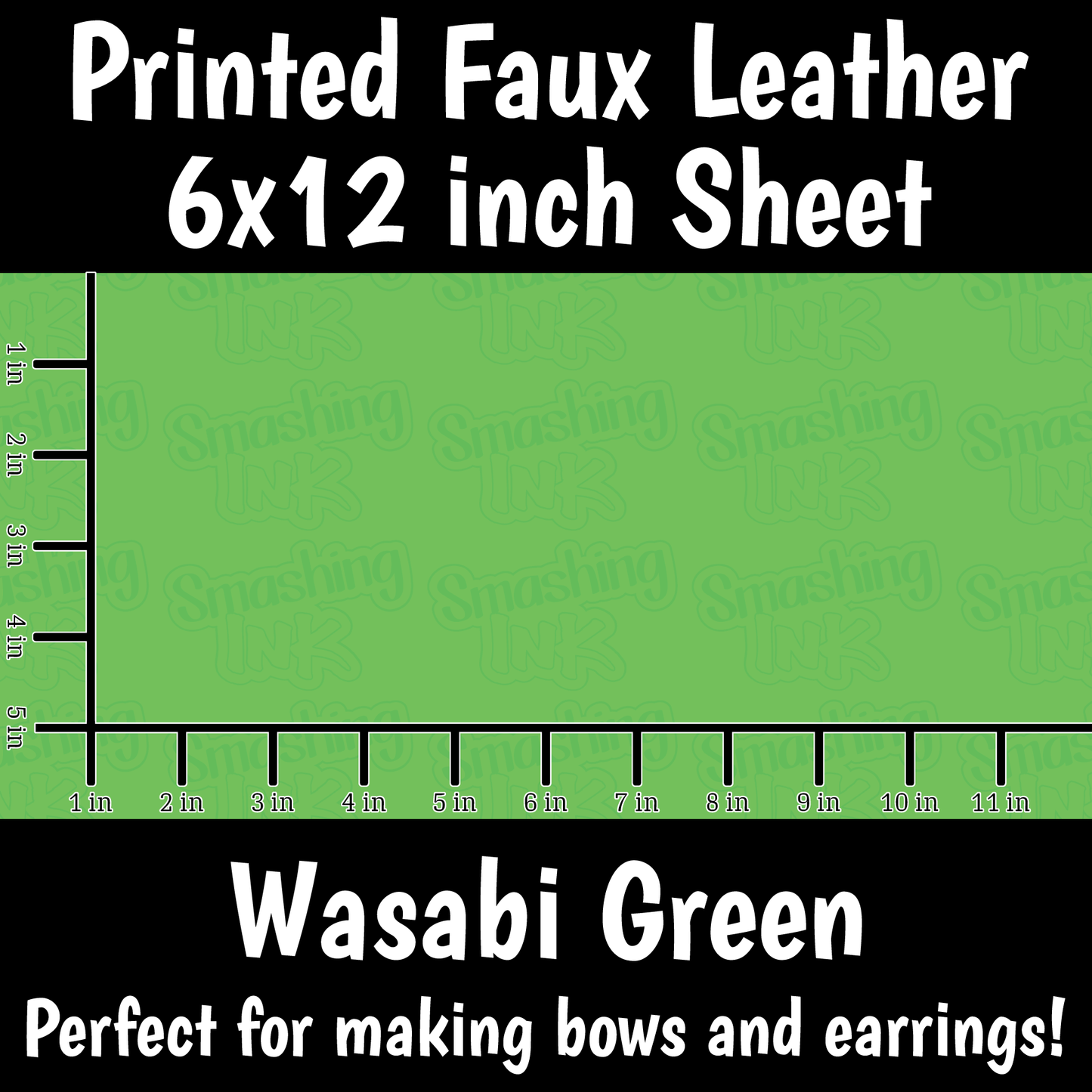 Wasabi Green - Faux Leather Sheet (SHIPS IN 3 BUS DAYS)