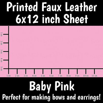 Solid Baby Pink - Faux Leather Sheet (SHIPS IN 3 BUS DAYS)