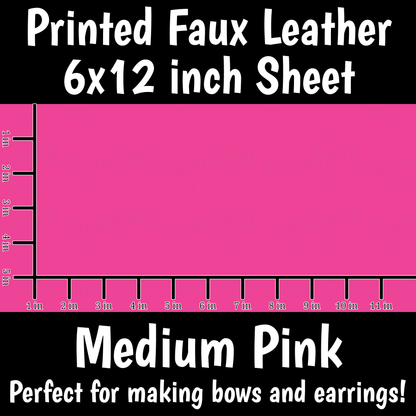 Solid Medium Pink - Faux Leather Sheet (SHIPS IN 3 BUS DAYS)