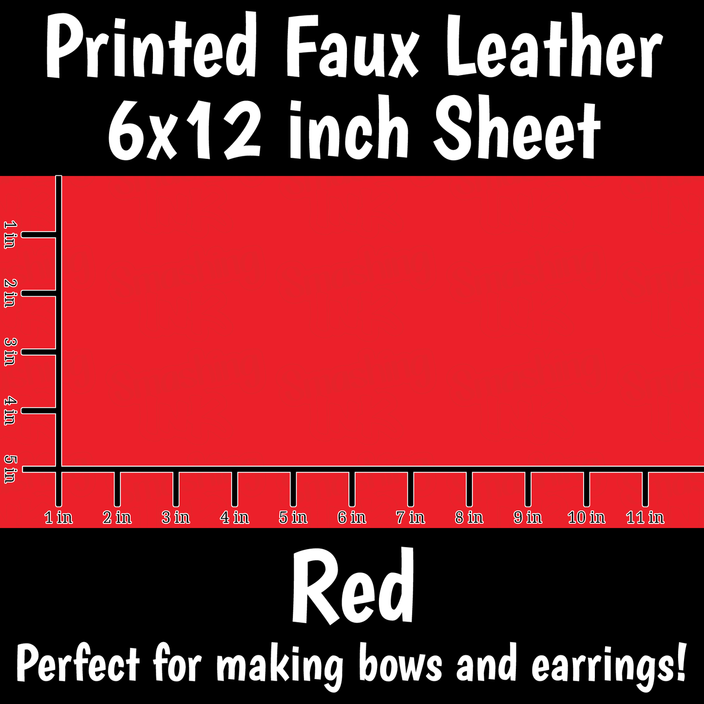 Solid Red - Faux Leather Sheet (SHIPS IN 3 BUS DAYS)