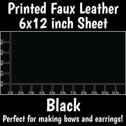 Solid Black - Faux Leather Sheet (SHIPS IN 3 BUS DAYS)