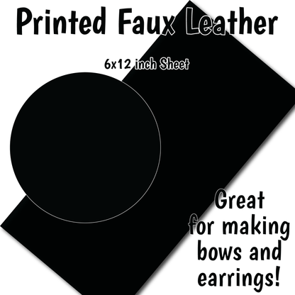 Solid Black - Faux Leather Sheet (SHIPS IN 3 BUS DAYS)
