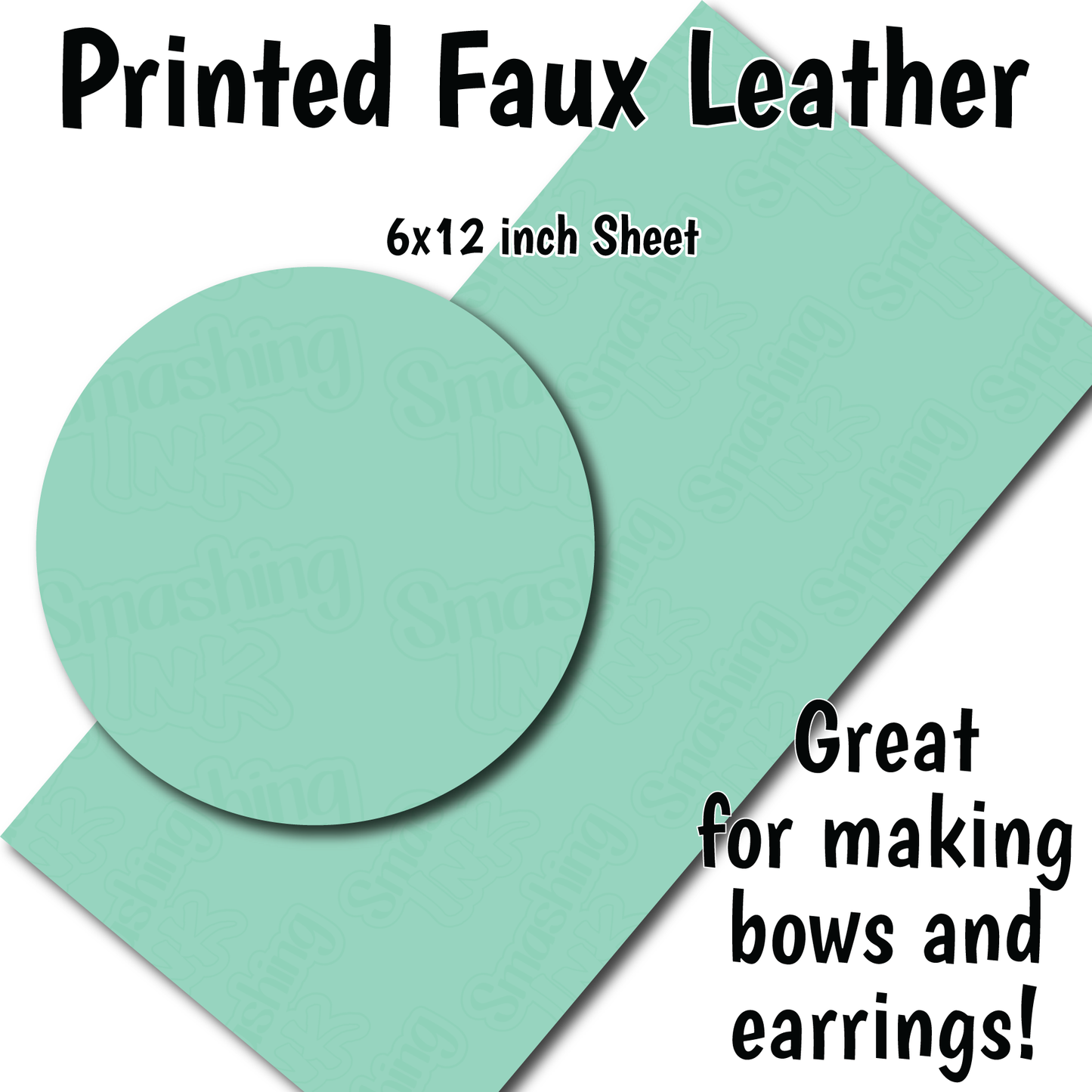 Solid Mint - Faux Leather Sheet (SHIPS IN 3 BUS DAYS)