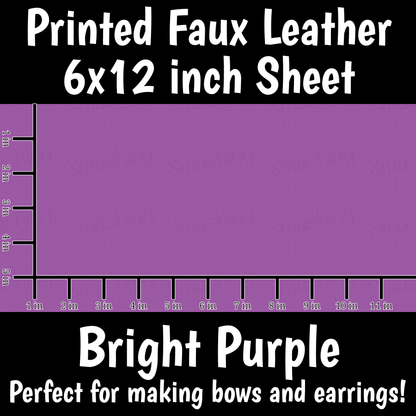 Solid Bright Purple - Faux Leather Sheet (SHIPS IN 3 BUS DAYS)