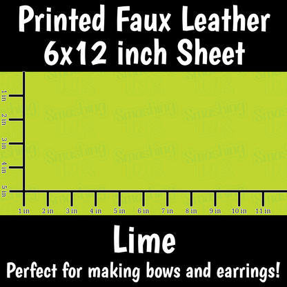 Solid Lime - Faux Leather Sheet (SHIPS IN 3 BUS DAYS)