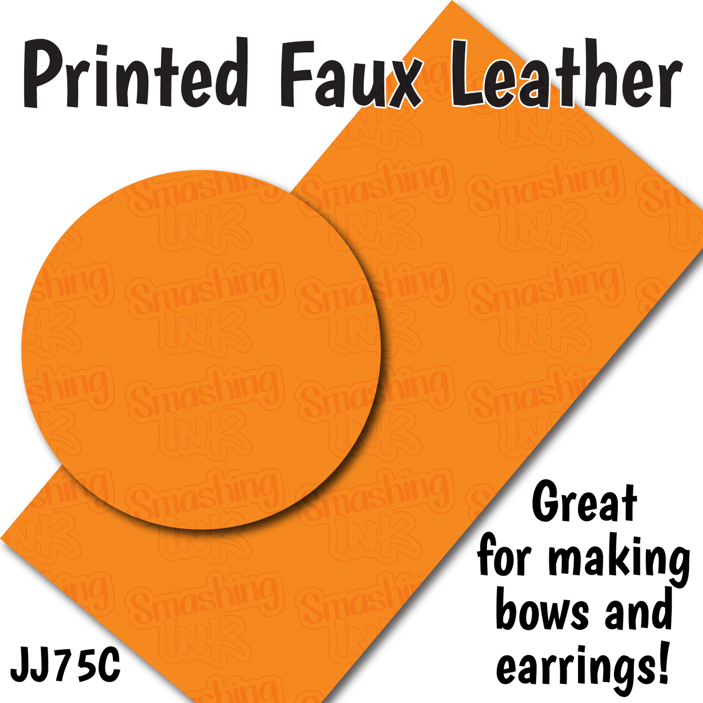 Solid Halloween Orange - Faux Leather Sheet (SHIPS IN 3 BUS DAYS)