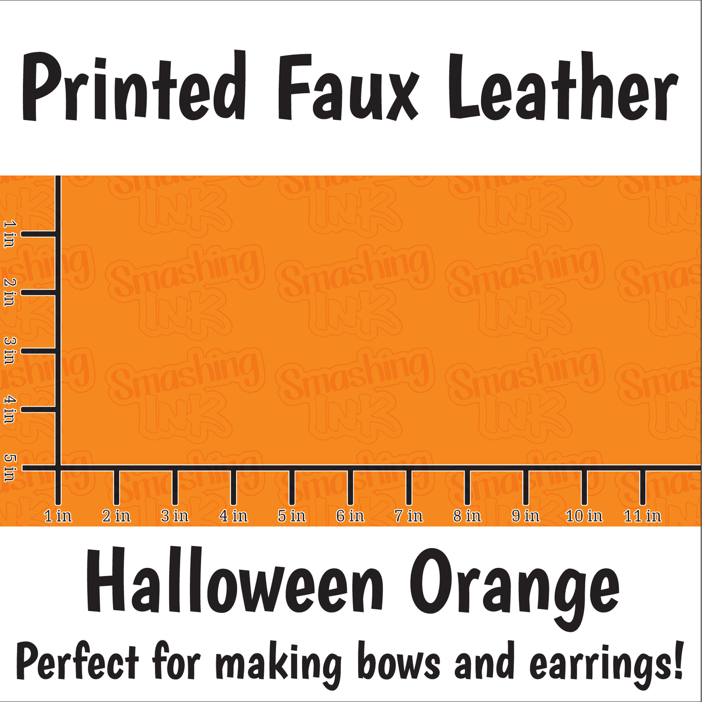 Solid Halloween Orange - Faux Leather Sheet (SHIPS IN 3 BUS DAYS)