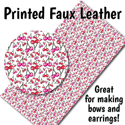 Cherry Pattern - Faux Leather Sheet (SHIPS IN 3 BUS DAYS)