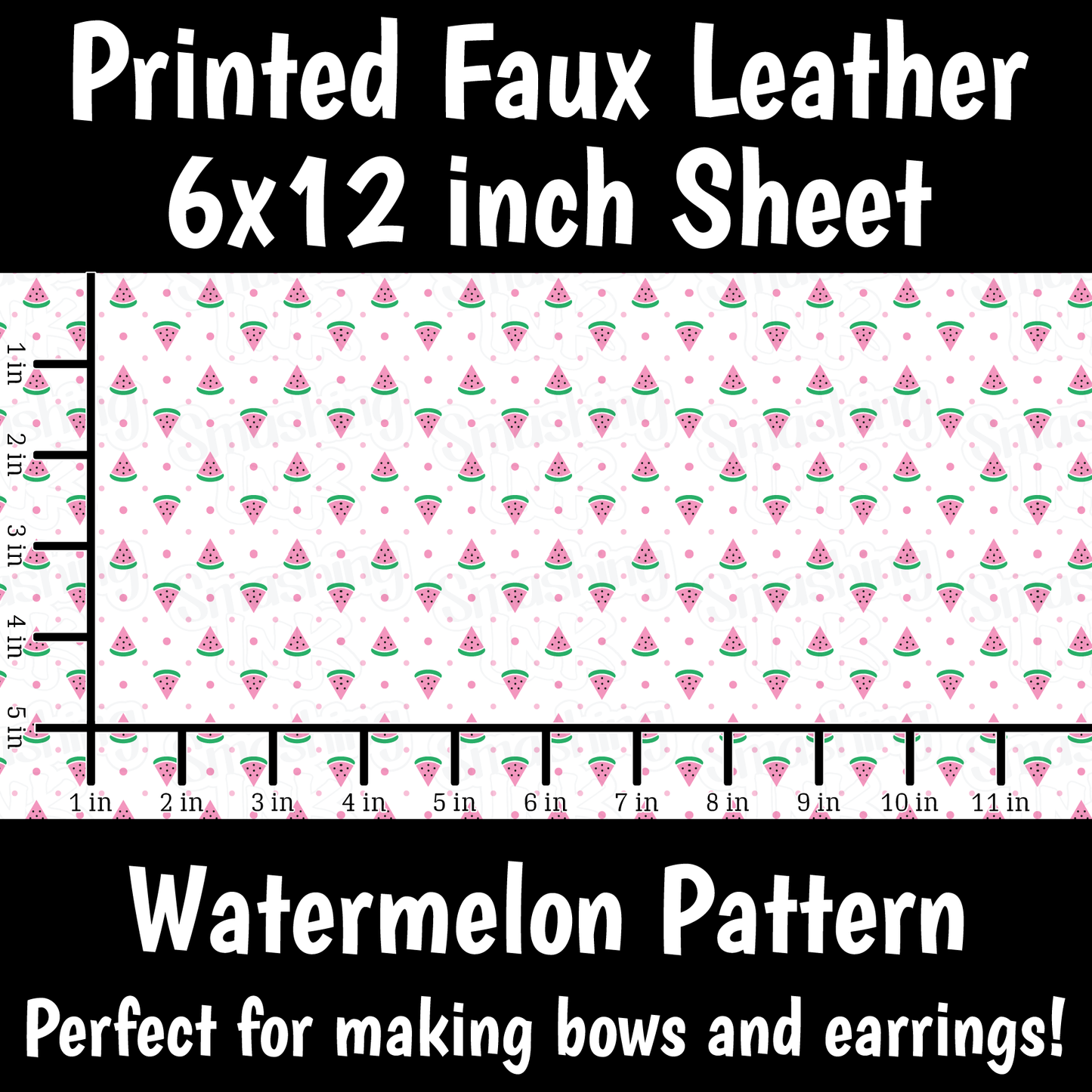 Watermelon Pattern - Faux Leather Sheet (SHIPS IN 3 BUS DAYS)