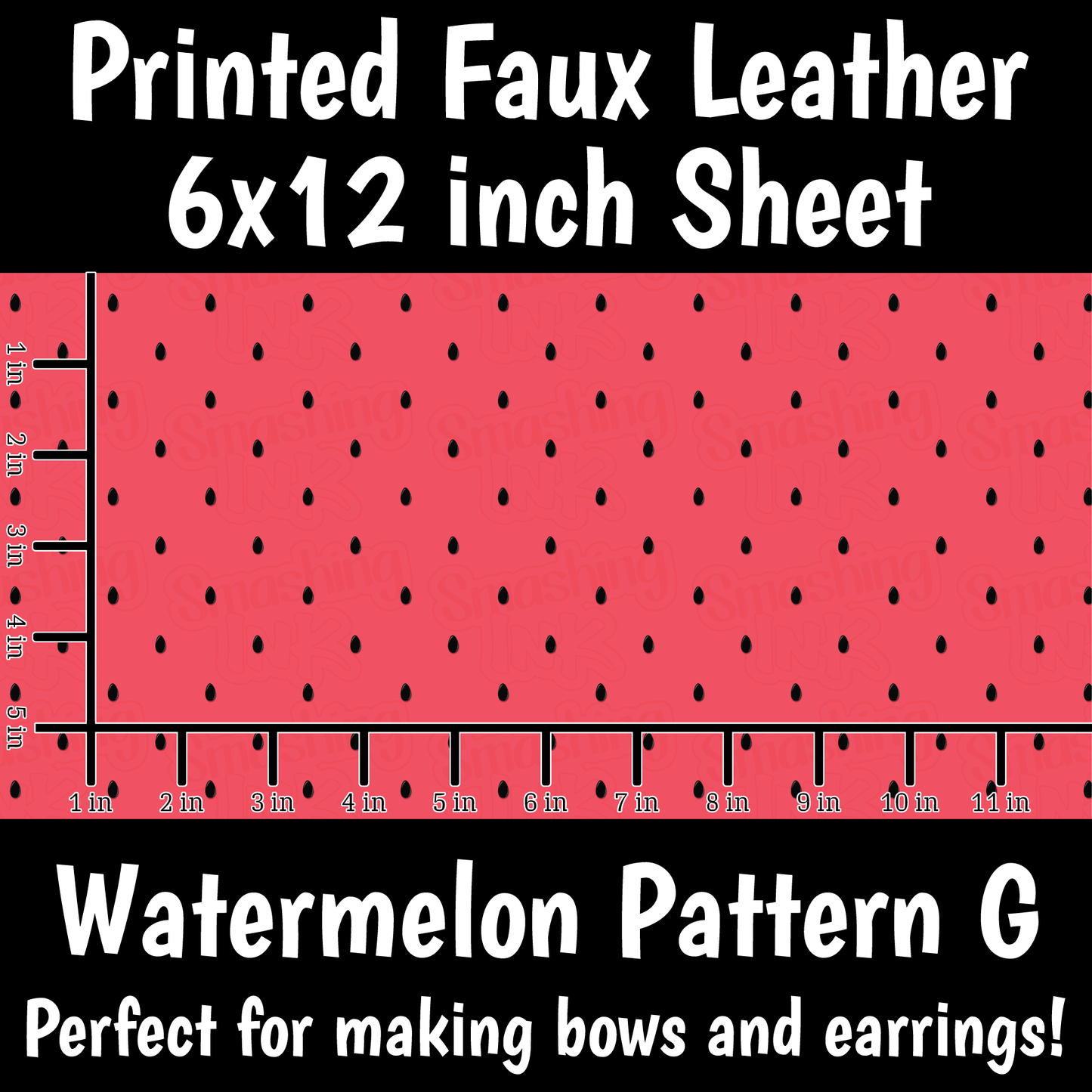 Watermelon Pattern G - Faux Leather Sheet (SHIPS IN 3 BUS DAYS)
