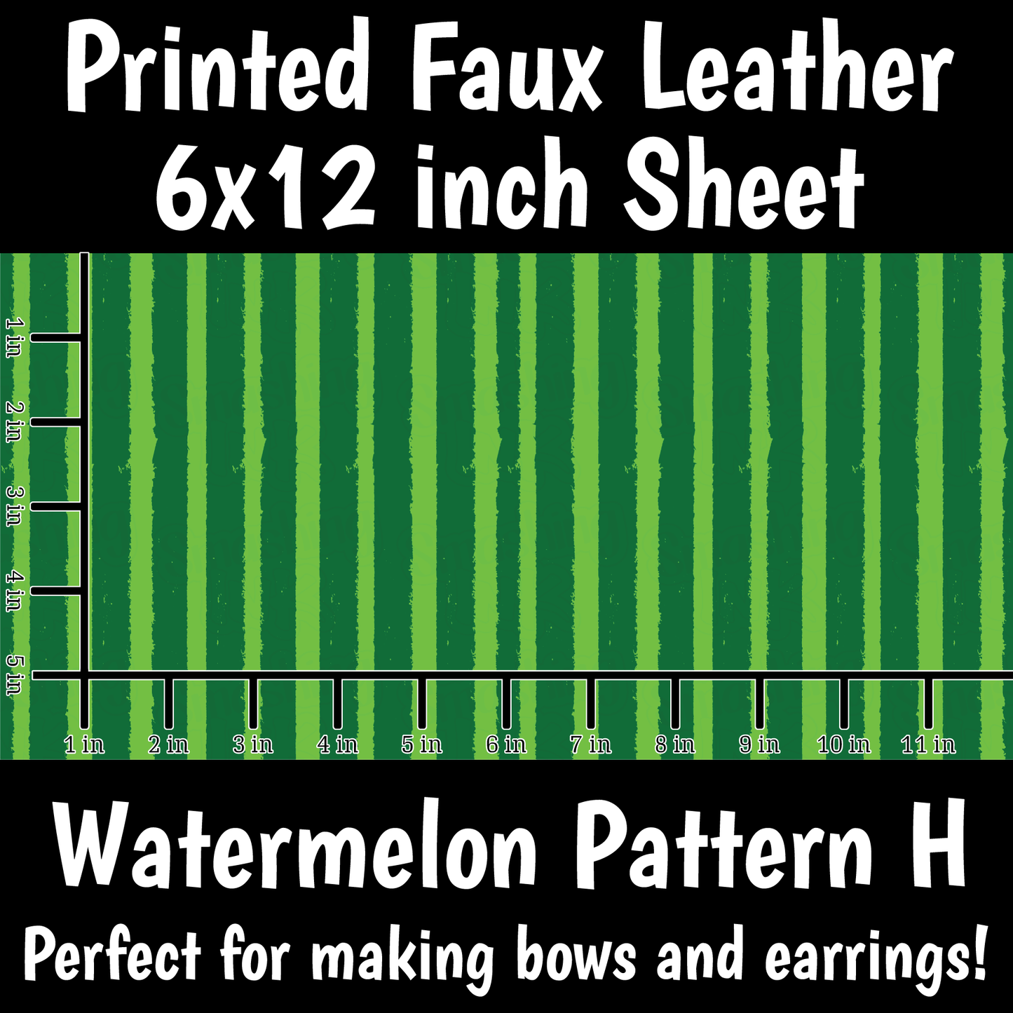 Watermelon Pattern H - Faux Leather Sheet (SHIPS IN 3 BUS DAYS)
