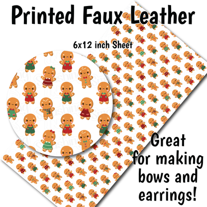Gingerbread Cookies M - Faux Leather Sheet (SHIPS IN 3 BUS DAYS)