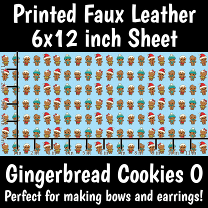 Gingerbread Cookies O - Faux Leather Sheet (SHIPS IN 3 BUS DAYS)