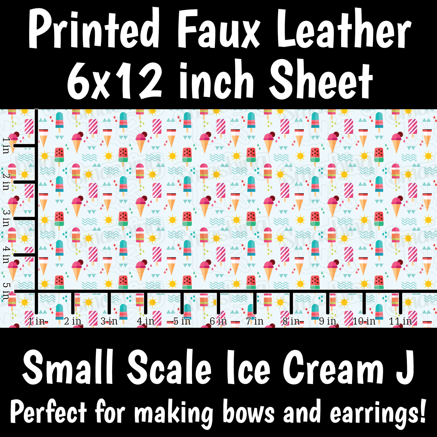 Small Scale Ice Cream J - Faux Leather Sheet (SHIPS IN 3 BUS DAYS)