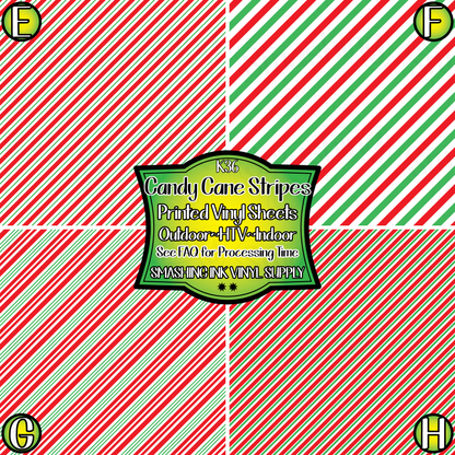 Candy Cane Stripes ★ Laser Safe Adhesive Film (TAT 3 BUS DAYS)