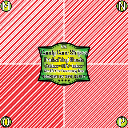 Red White Candy Cane Stripes ★ Pattern Vinyl | Faux Leather | Sublimation (TAT 3 BUS DAYS)