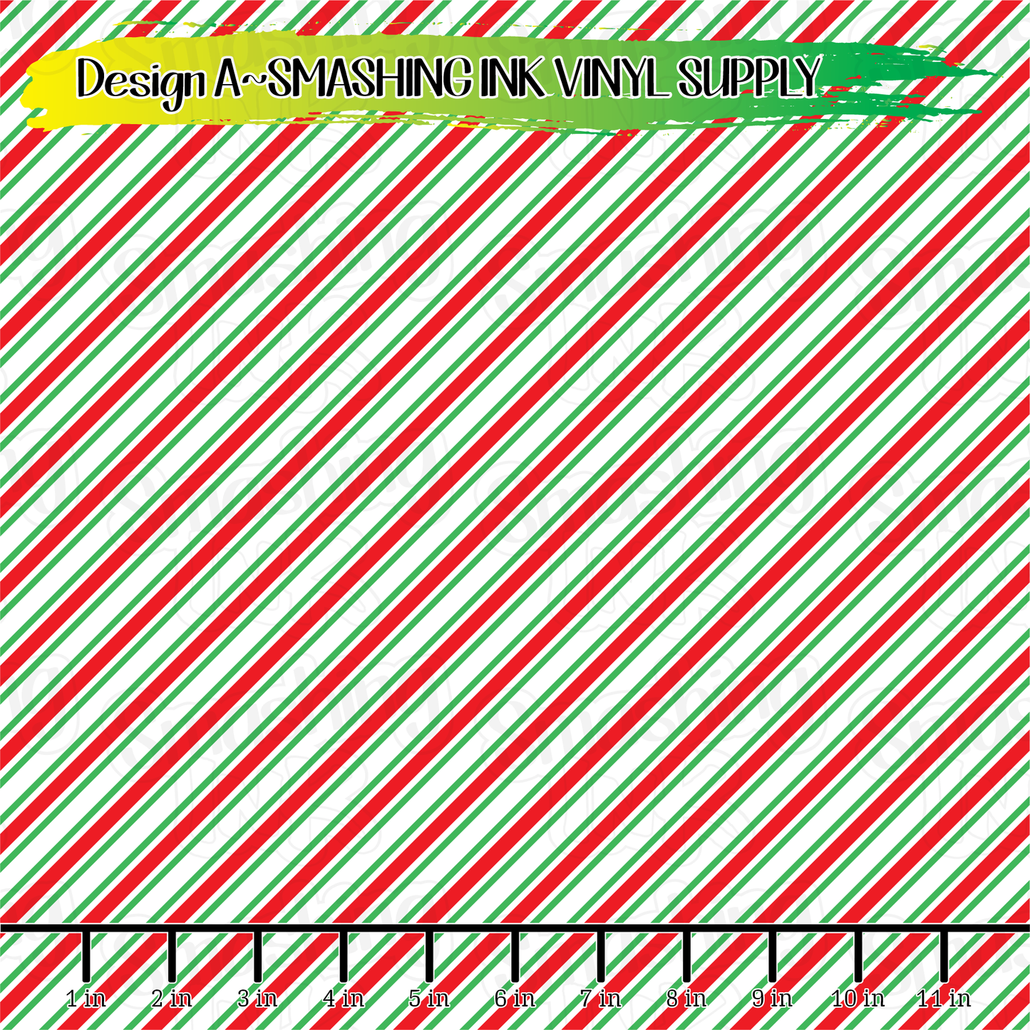 Candy Cane Stripes ★ Laser Safe Adhesive Film (TAT 3 BUS DAYS)